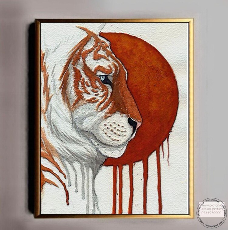 Tablouri tigrii, tablou cu tigru, tablou tigru alb, pictura cu tigru la apus de soare, tablou abstract cu tigru, tablouri cu animale