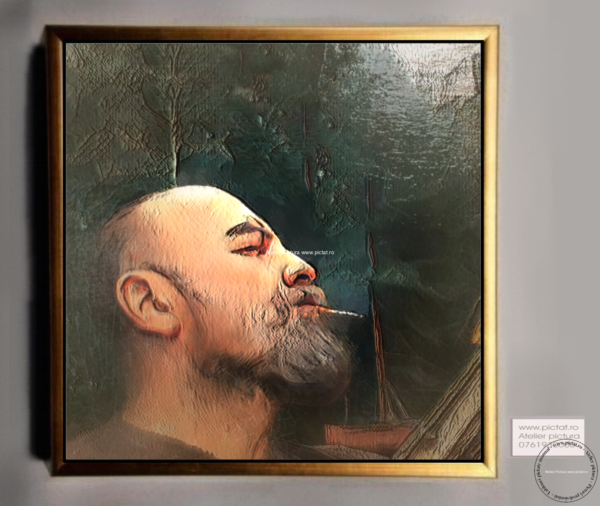 Portrete si Tablouri pictate manual Portret de Barbat cu barba