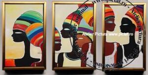 Tablou african, Tablou africa, Tablouri cu femei, Picturi multicolore