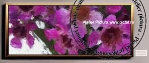 Tablou cu flori mov, tablou abstract, tablouri decorative cu flori