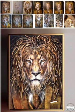 Portret de un leu, Tablou animale Leu, Tablou Regele Leu, Tablou zodia Leu, Tablou cu leu, Tablouri cu lei și tigri, Tablouri animale