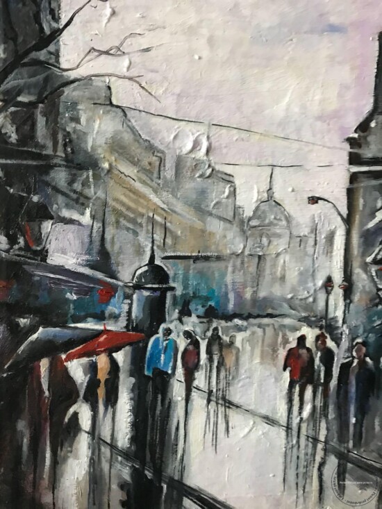 Pictura peisaj urban tablou oras Tablou bstract 52x44cm