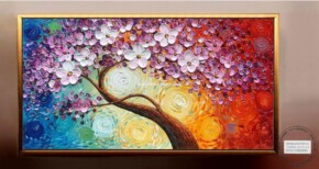 ablou abstract copac cu flori, tablou flori de cires, tablou flori albe, tablou flori roz Tablou Peisaj, Tablou modern