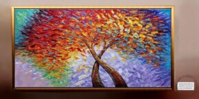 Tablou copac 4 anotimpuri, tablouri cu copaci, tablouri frunze, Rame tablouri, Atelier pictura, tablou contemporan, tablouri abstracte