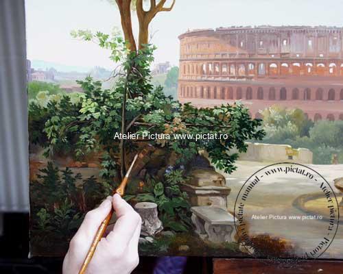 Tablouri la comanda, reproducere pictura celebra, Vedere asupra Colosseumului, Roma