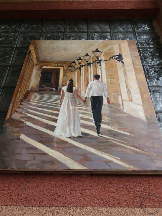 tablou cadou de nunta, Cadoul ideal o pictura in ulei pe panza-portret,familie, foto nunta