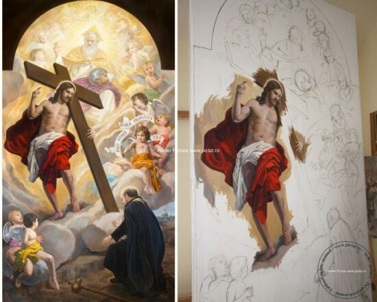 Icoana sfantul Ignatie si Iisus, tablouri celebre religioase