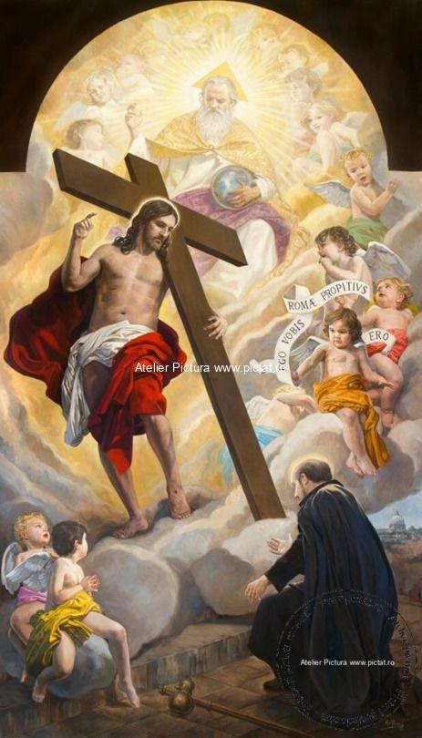 Icoana sfantul Ignatie si Iisus, tablouri celebre religioase (2)