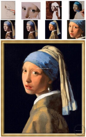 Portret de femeie, reproducere pictura celebra, tablou Vermeer's The Girl with a Pearl Earring.