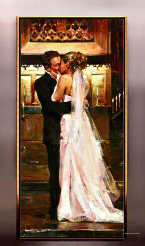 Tablouri pictate manual Portret de nunta, pictura la comanda, tablouri nunta la comanda