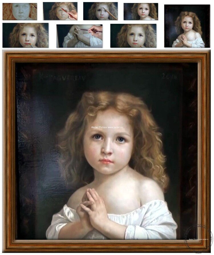 Portret fetita, portret copii, portret reproducere dupa William-Adolphe Bouguereau