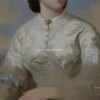 Reproducere celebra tablou portret femeie cu rochie alba Tablouri la comanda, 1