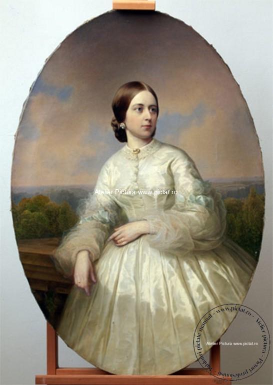 Reproducere celebra tablou portret femeie, fica contelui Serghei Pavlovici Sumarokov, Elena Soumarokova, lady in White (3)
