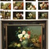 Tablouri cu flori de vanzare Reproducere pictura celebra tablou stile life cu flori si fructe, pictor Ivan Khrutsky, flowers and fruits 1854b