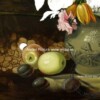 picturi cu flori in vaza Reproducere pictura celebra tablou stile life cu flori si fructe, pictor Ivan Khrutsky, flowers and fruits 1854m