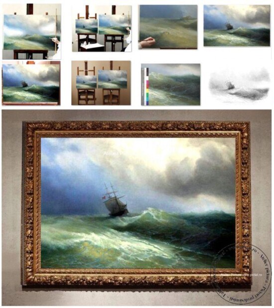 Reproduceri tablouri celebre, reproducere peisaj marin, Tablou cu furtuna pe mare, pictor Ivan Aivazovsky