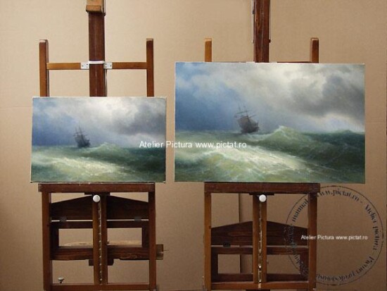 Reproduceri tablouri pictate Reproduceri tablouri celebre, reproducere peisaj marin, Tablou cu furtuna pe mare, pictor Ivan Aivazovsky
