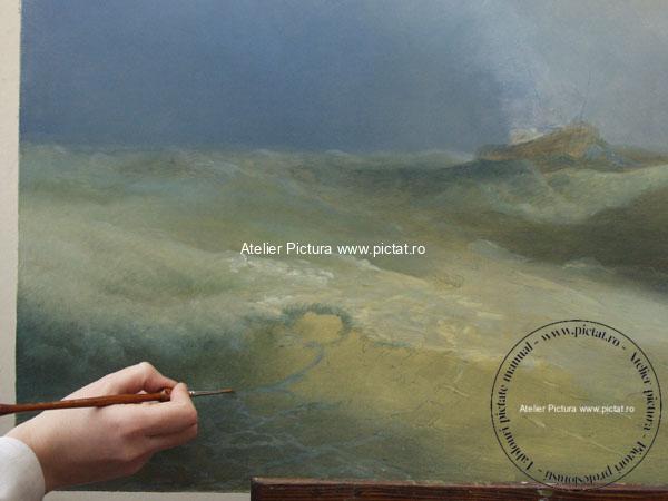 Reproduceri peisaje tablouri celebre, reproducere peisaj marin, Tablou cu furtuna pe mare, pictor Ivan Aivazovsky