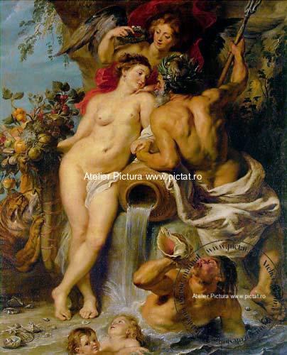 artă de calitate muzeală, Unirea pământului și apei , 1618 de Peter Paul Rubens