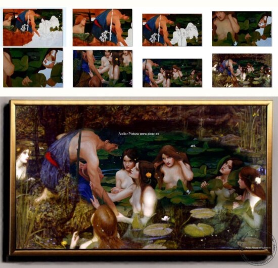 Tablou Pictura Hylas and the Nymphs 1896 pictor John William Waterhouse Hylas and the Nymphs este o pictură în ulei din 1896 de John William Waterhouse. Tabloul descrie un moment din greacă și romană