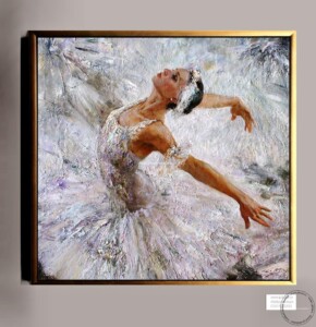 Tablouri pictate manual Tablou abstract cu Balerina dansand