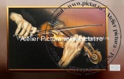 Tablouri pictate manual Tablou abstract, tablou cu vioara, tablou maini violonist