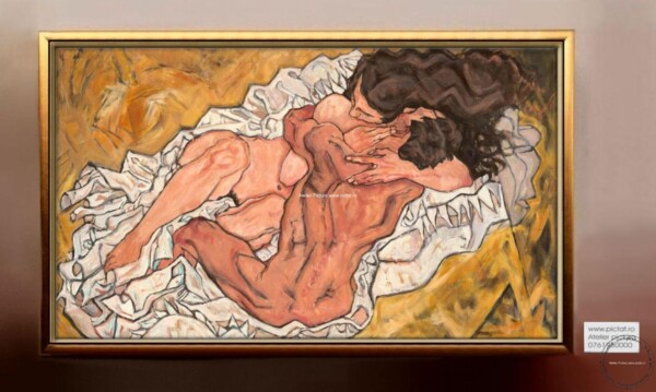 Tablouri pictate manual Tablou nud, tablou indragostiti nud, tablou senzual, tablou contemporan