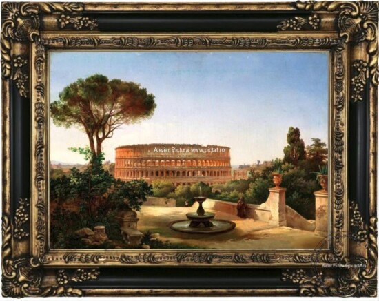 Tablou Vedere asupra Colosseumului din Roma de la mănăstirea maronită ”. Pictură, 1848, de Egor Grigorievici Solntsev (1818–1864). Ulei pe pânză, 60,5 × 85 cm.