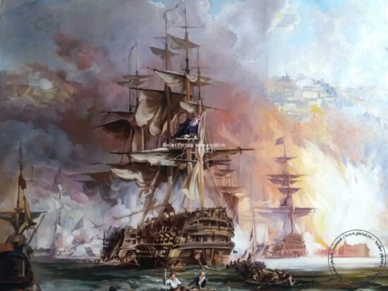 Picturi celebre flote anglo-olandeze, Picturi cu nave de razboi din lemn, tablou marin, tablou cu Bărci cu pânze