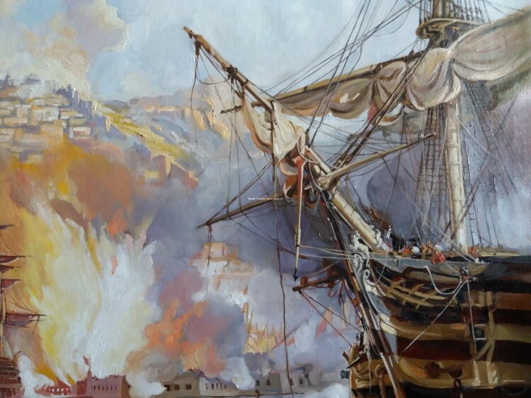 Pictura flote anglo-olandeze, Picturi cu nave de razboi din lemn, tablou marin, tablou cu Bărci cu pânze