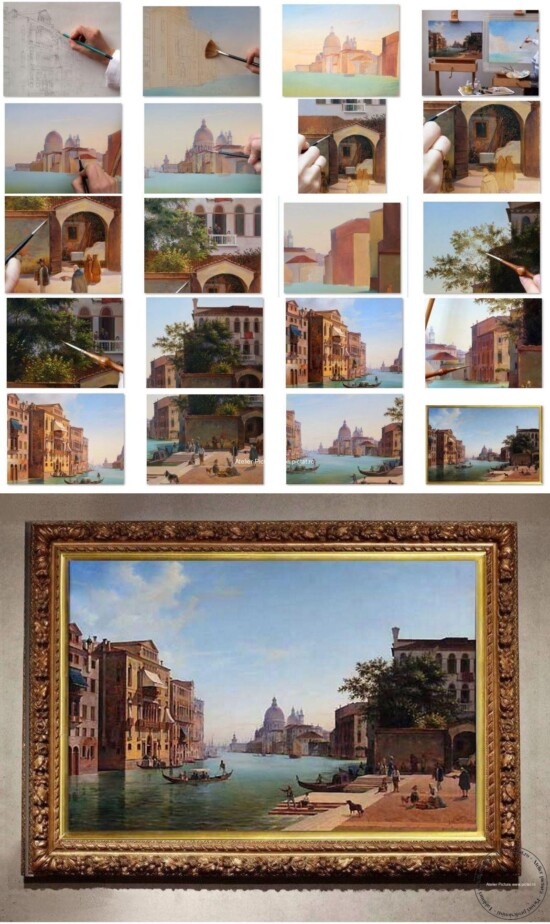 Peisaj venetian, peisaj de vara, View of Grand Canale in Venice. 1853 a