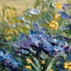 Tablouri pictate manual, Pictura originala Tablou cu flori violet ulei pe panza