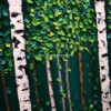 Tablou pictat manual Padure de mesteacan Pictura peisaj abstract