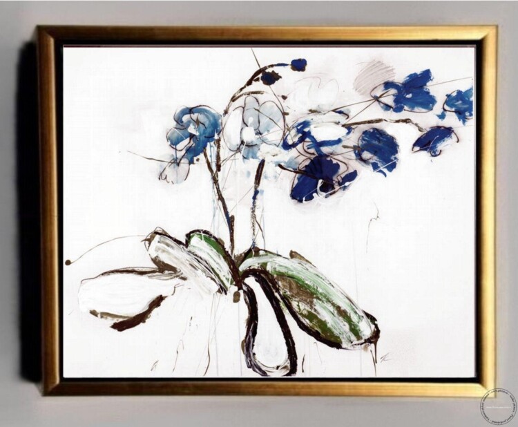Tablouri pictate manual, Tablou abstract cu flori, Tablou modern orhidee