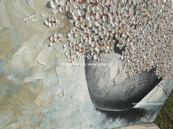 Tablou vas cu flori albe, Tablou cu flori Cadouri casa noua Galerie de Arta Online Magazin tablouri A