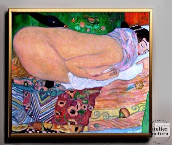 Tablou nud rubensian, Tablou abstract pictat manual ulei pe panza, Pictura abstracta living